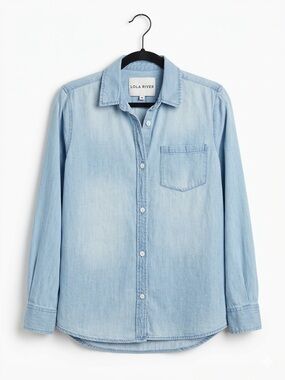 Lola River X Anthro Chambray Minimalist Coastal Cowgirl Shirt Size M Normcore
